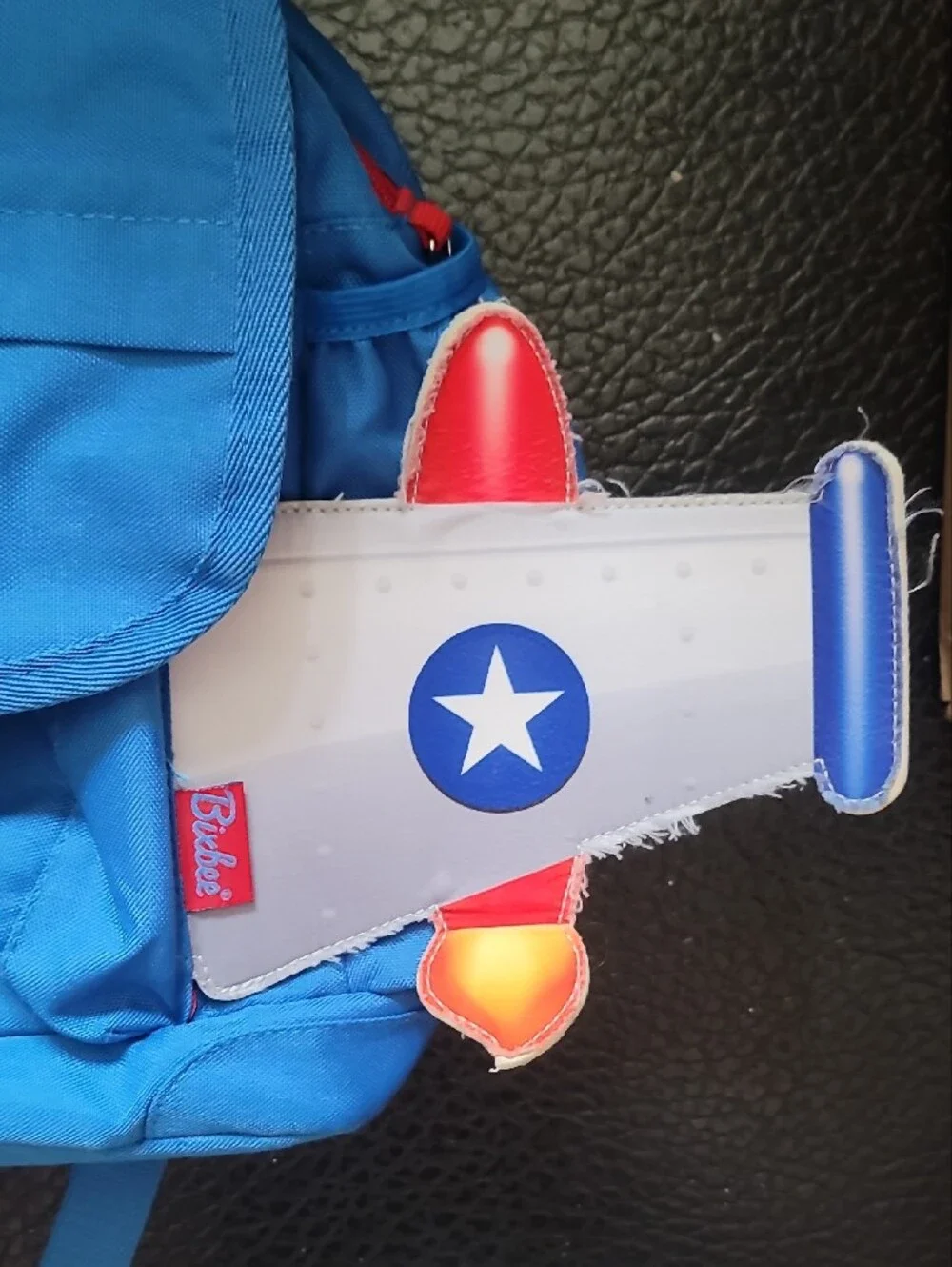 Bixbee Cute Rocketflyer Blue and Red Airplane Backpack
